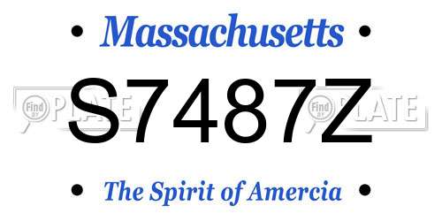 S7487Z Massachusetts License Plate