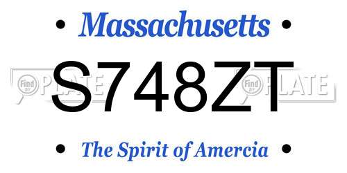 S748ZT Massachusetts License Plate