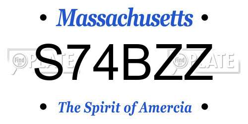 S74BZZ Massachusetts License Plate