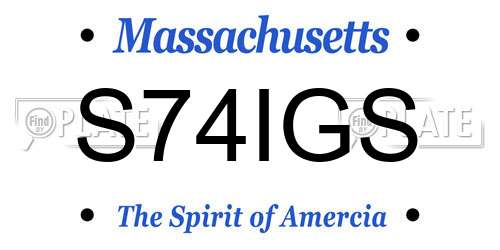 S74IGS Massachusetts License Plate