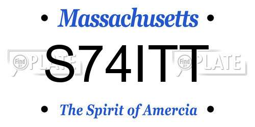 S74ITT Massachusetts License Plate