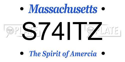 S74ITZ Massachusetts License Plate
