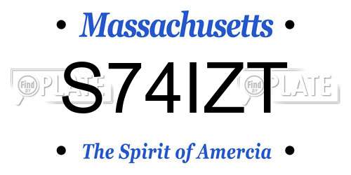 S74IZT Massachusetts License Plate