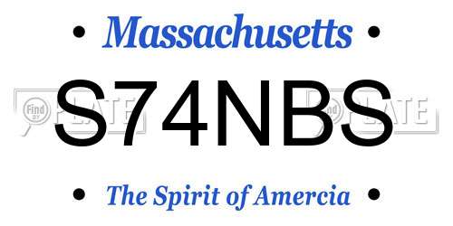 S74NBS Massachusetts License Plate