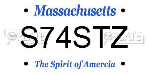 S74STZ Massachusetts License Plate