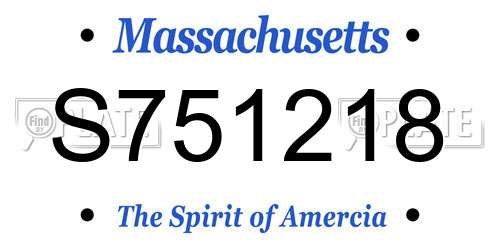 S751218 Massachusetts License Plate