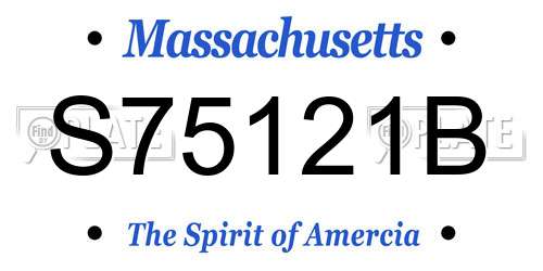 S75121B Massachusetts License Plate