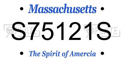 S75121S Massachusetts License Plate
