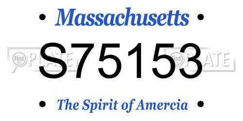 S75153 Massachusetts License Plate