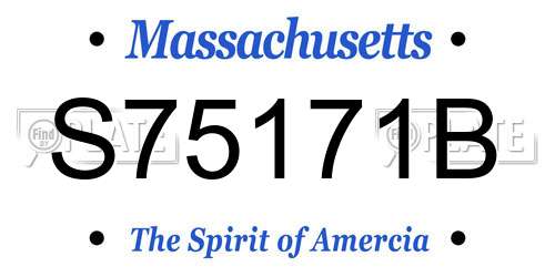 S75171B Massachusetts License Plate