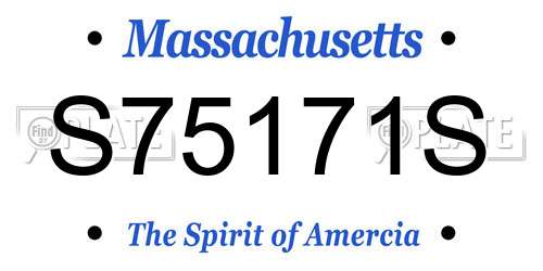 S75171S Massachusetts License Plate