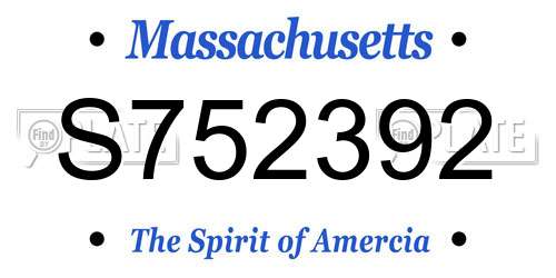 S752392 Massachusetts License Plate