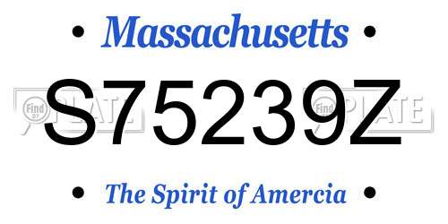 S75239Z Massachusetts License Plate