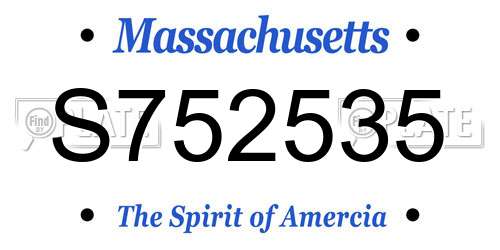 S752535 Massachusetts License Plate