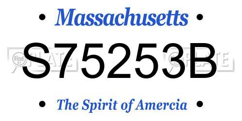 S75253B Massachusetts License Plate