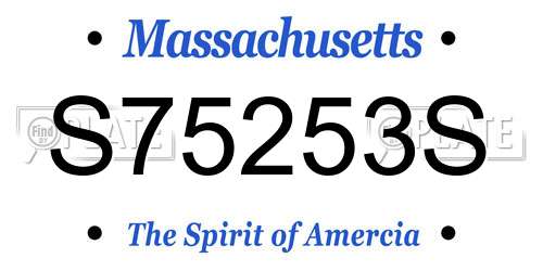 S75253S Massachusetts License Plate