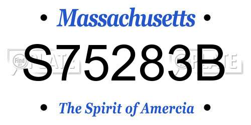 S75283B Massachusetts License Plate