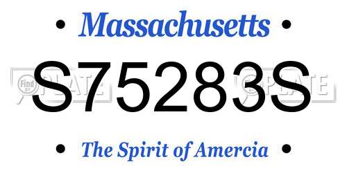 S75283S Massachusetts License Plate
