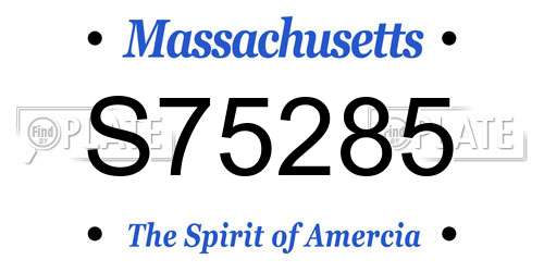 S75285 Massachusetts License Plate