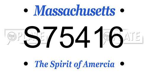 S75416 Massachusetts License Plate