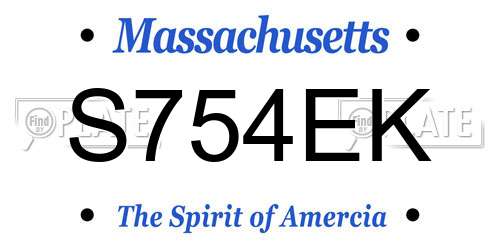 S754EK Massachusetts License Plate