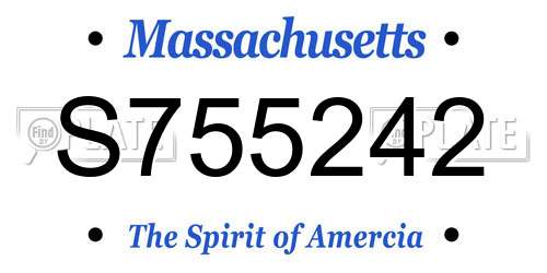 S755242 Massachusetts License Plate