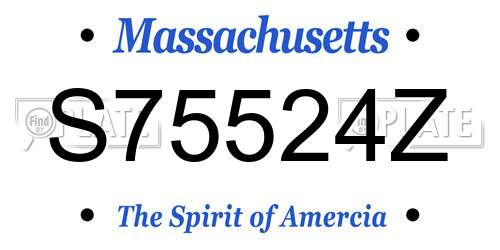 S75524Z Massachusetts License Plate