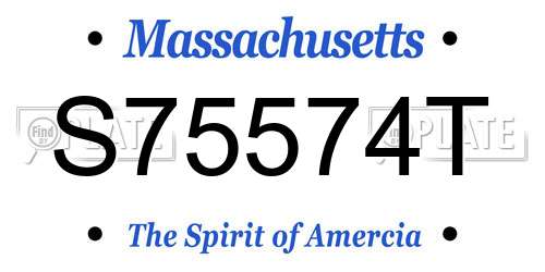 S75574T Massachusetts License Plate