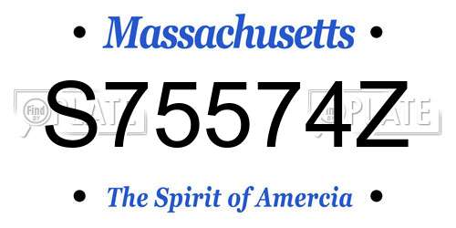 S75574Z Massachusetts License Plate