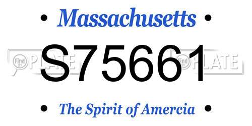 S75661 Massachusetts License Plate