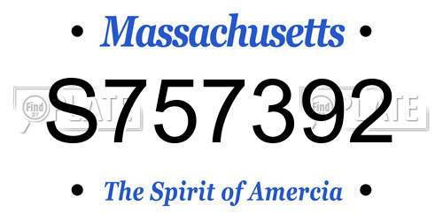 S757392 Massachusetts License Plate