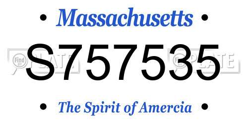 S757535 Massachusetts License Plate