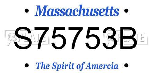 S75753B Massachusetts License Plate