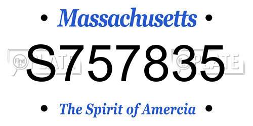 S757835 Massachusetts License Plate