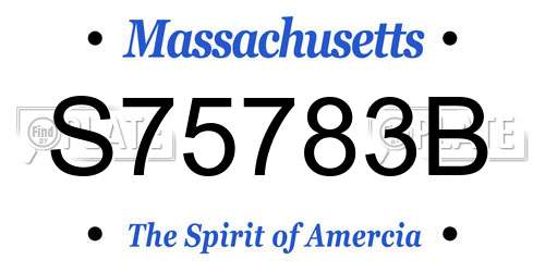 S75783B Massachusetts License Plate