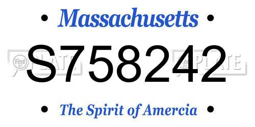 S758242 Massachusetts License Plate