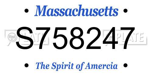 S758247 Massachusetts License Plate