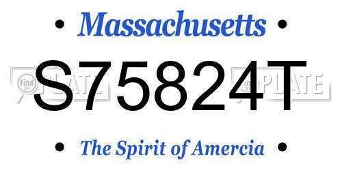 S75824T Massachusetts License Plate