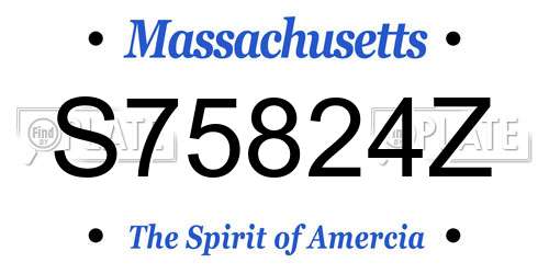 S75824Z Massachusetts License Plate