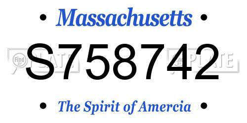 S758742 Massachusetts License Plate