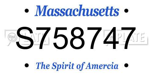 S758747 Massachusetts License Plate