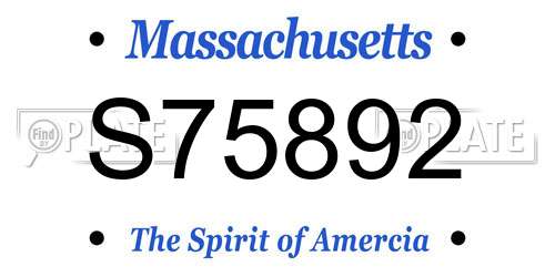 S75892 Massachusetts License Plate