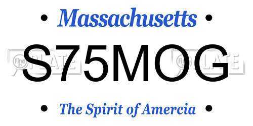 S75MOG Massachusetts License Plate