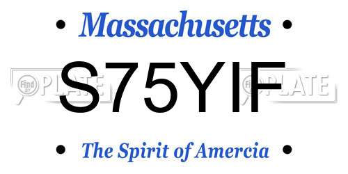 S75YIF Massachusetts License Plate