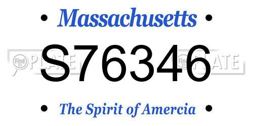 S76346 Massachusetts License Plate