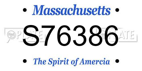S76386 Massachusetts License Plate