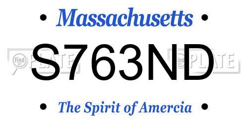 S763ND Massachusetts License Plate