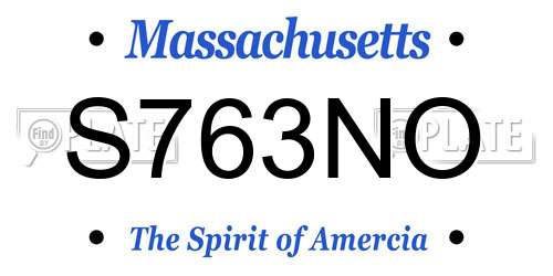 S763NO Massachusetts License Plate