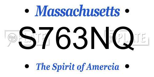 S763NQ Massachusetts License Plate