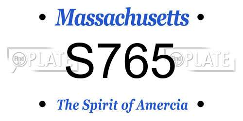 S765 Massachusetts License Plate